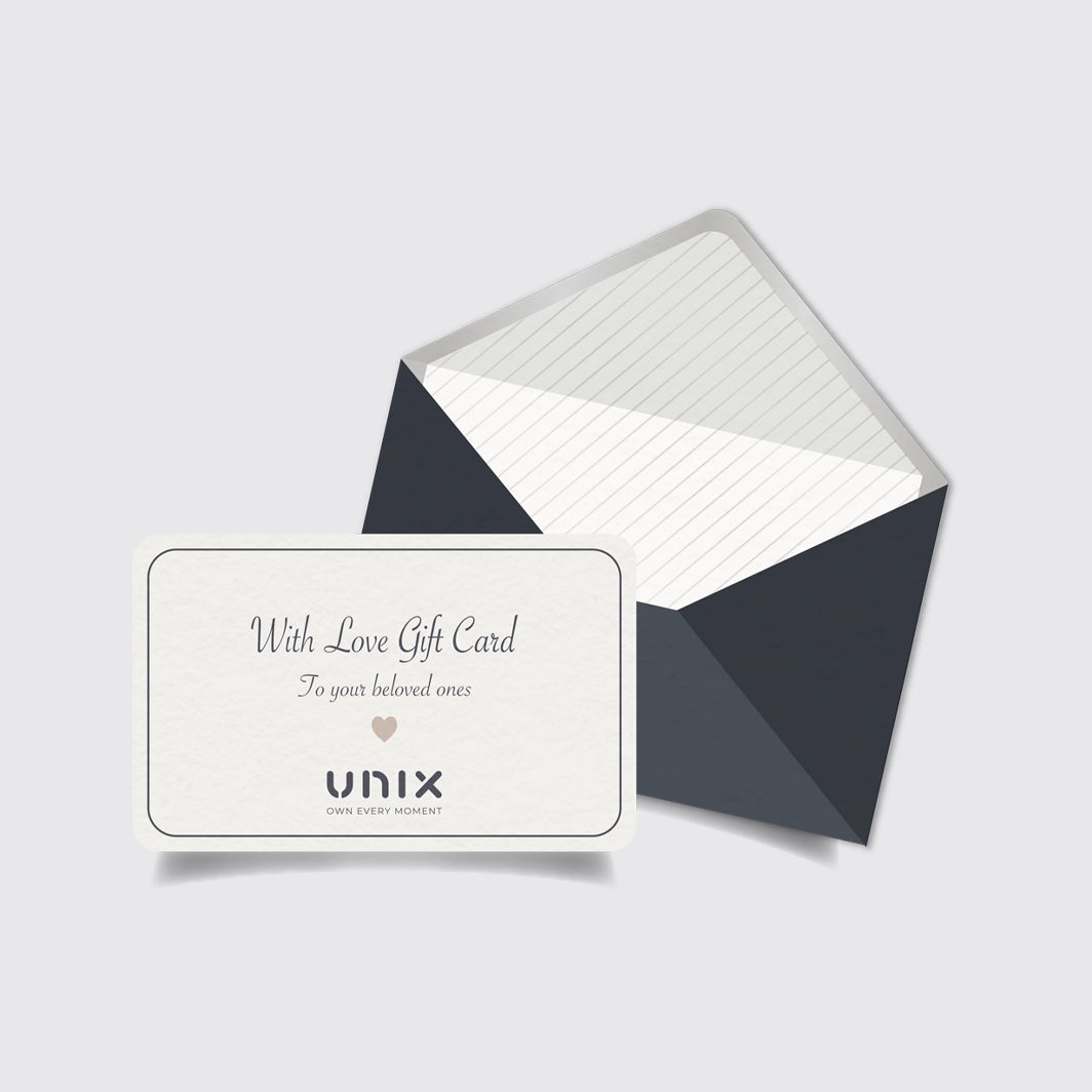 UNIX Gift Card Logo - شعار بطاقة هدية UNIX للأكتيف وير واللاونج وير الفاخر - UNIX