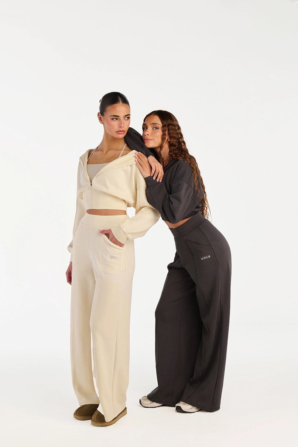 Waist Tone Set Grey - أكتيف وير نسائي رمادي بسيلويت يبرز القوام للجيم واليوجا - UNIX