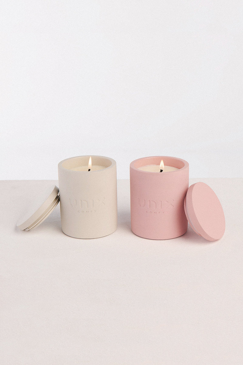 Amalfi candle mediterranean inspired jasmine woody notes - UNIX | شمعة أمالفي مستوحاة من سواحل البحر المتوسط بلمسات الياسمين - UNIX