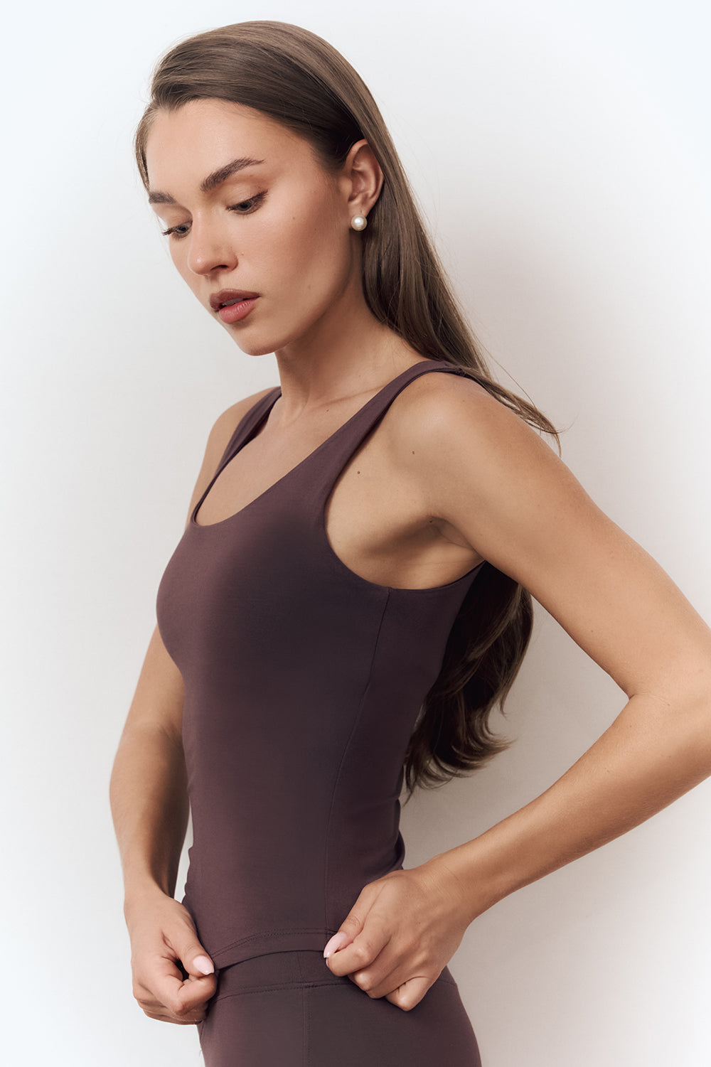 Bamboo tank top women deep armholes ease of movement - UNIX | تانك توب بامبو نسائي بفتحات أذرع عميقة لسهولة الحركة - UNIX