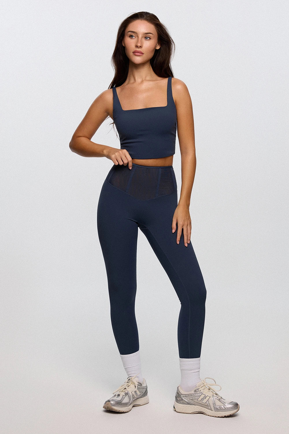 Core Control leggings women midnight blue high waist support - UNIX | تايت كحلي نسائي بخصر عالي يشد ويثبت أثناء التمرين — UNIX