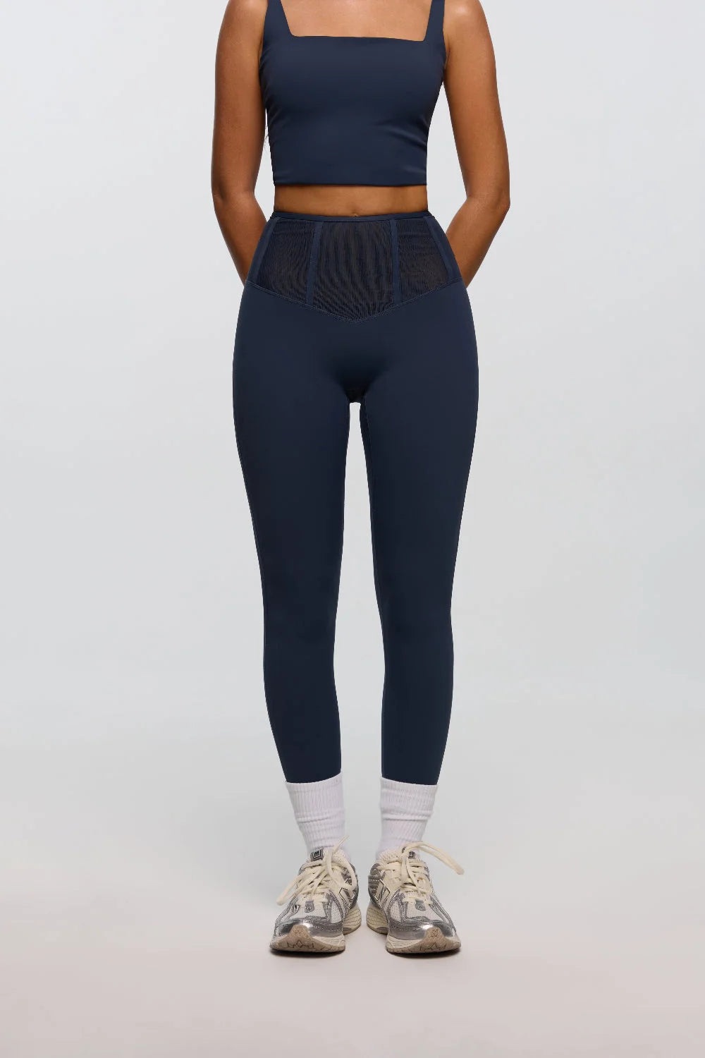 Midnight blue core control leggings women corset waist sculpting - UNIX | ليقنز نسائي كحلي بخصر كورسيه ينحت الجسم ويدعم الخصر بتصميم راقي - UNIX