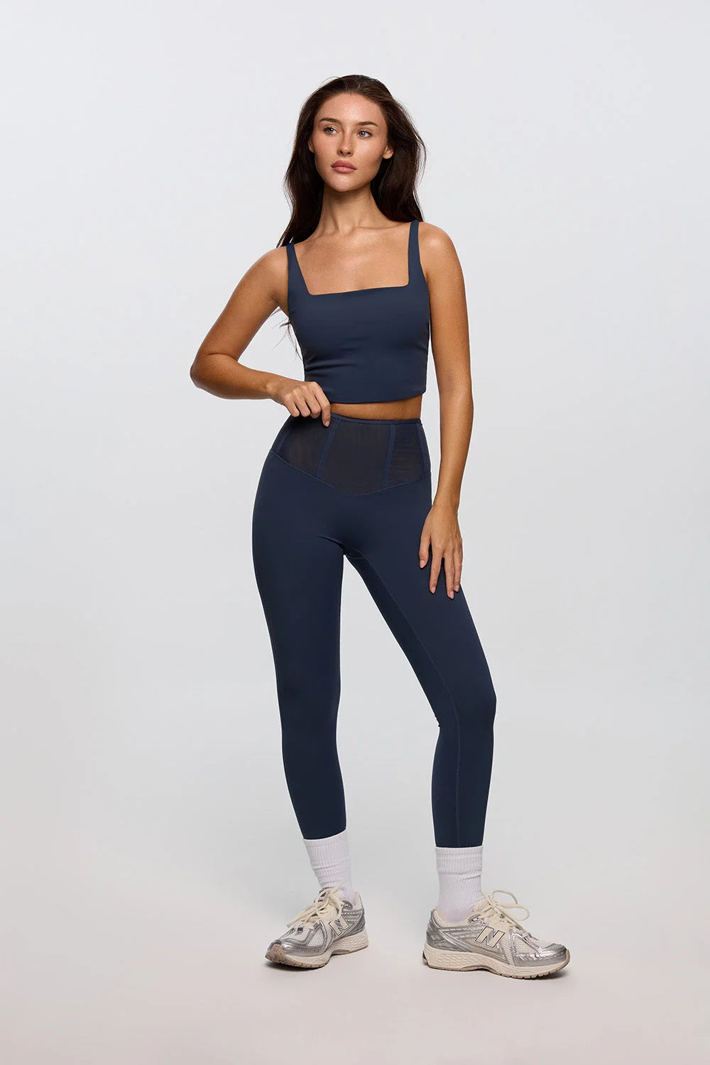 Midnight blue core control set women corset bra and leggings - UNIX | طقم كور كنترول كحلي نسائي توب برا بخصر كورسيه وليجنز - UNIX
