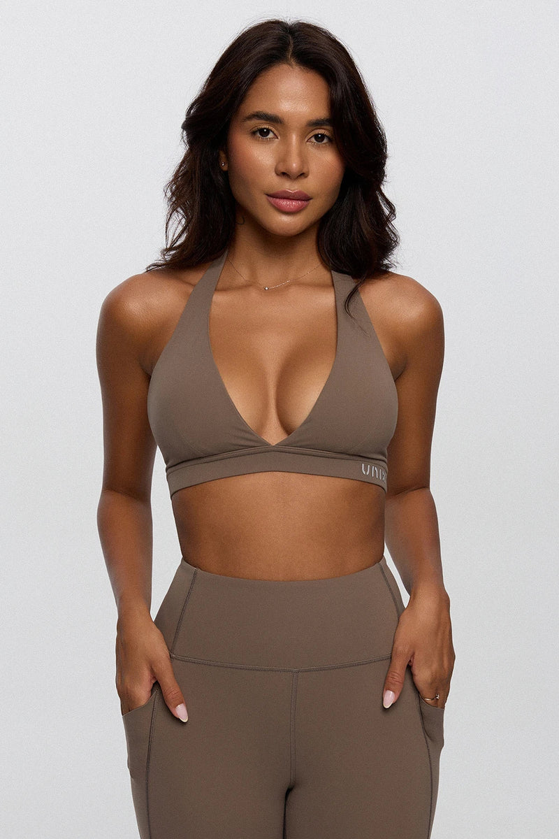 Curve Enhance set women toffee sports bra and leggings - UNIX | طقم رياضي نسائي توفي سبورت برا وتايت — Curve Enhance من UNIX